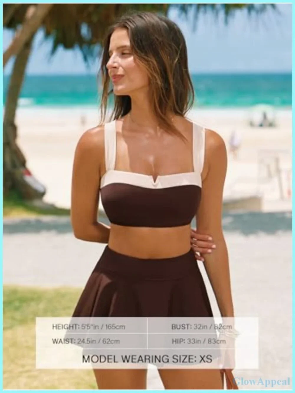 High Waisted Bikini Set Swim Skirt Modest Swimsuit Built In Briefs Removable
